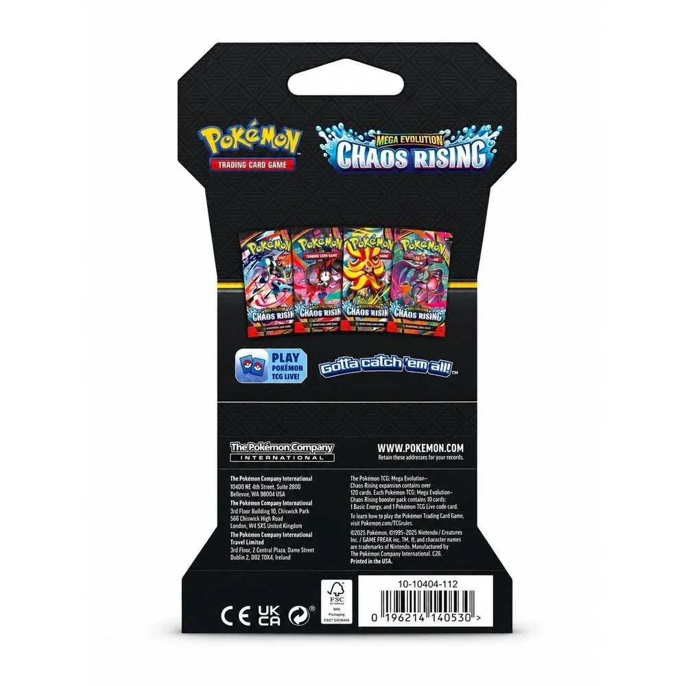 Pokemon TCG Chaos Rising Sleeved Booster Pack Lot of 6 Sealed In Hand‎ Fast Ship
